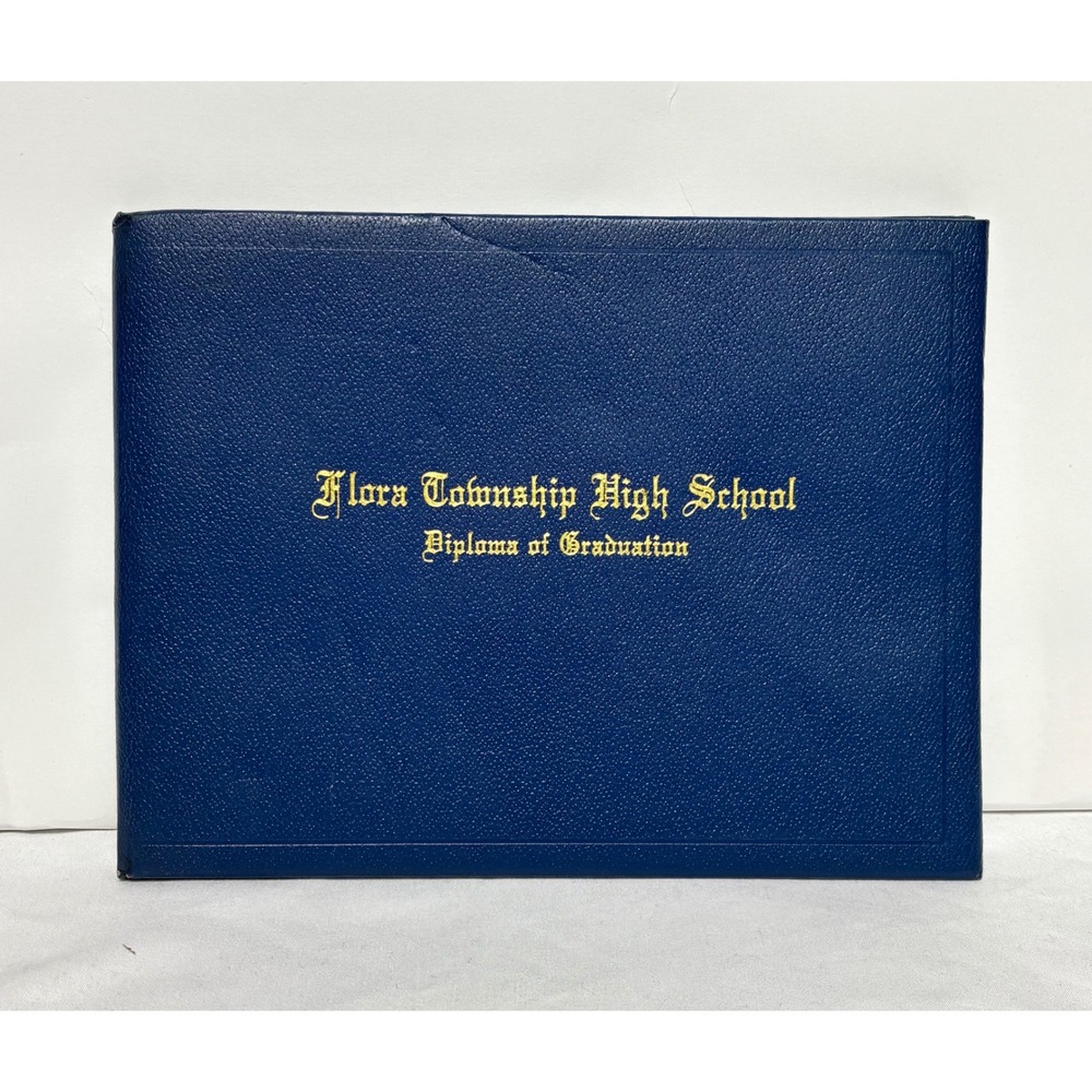 Veg 1972 Flora Township High School Diploma Illinois 1912 School Sketch Print